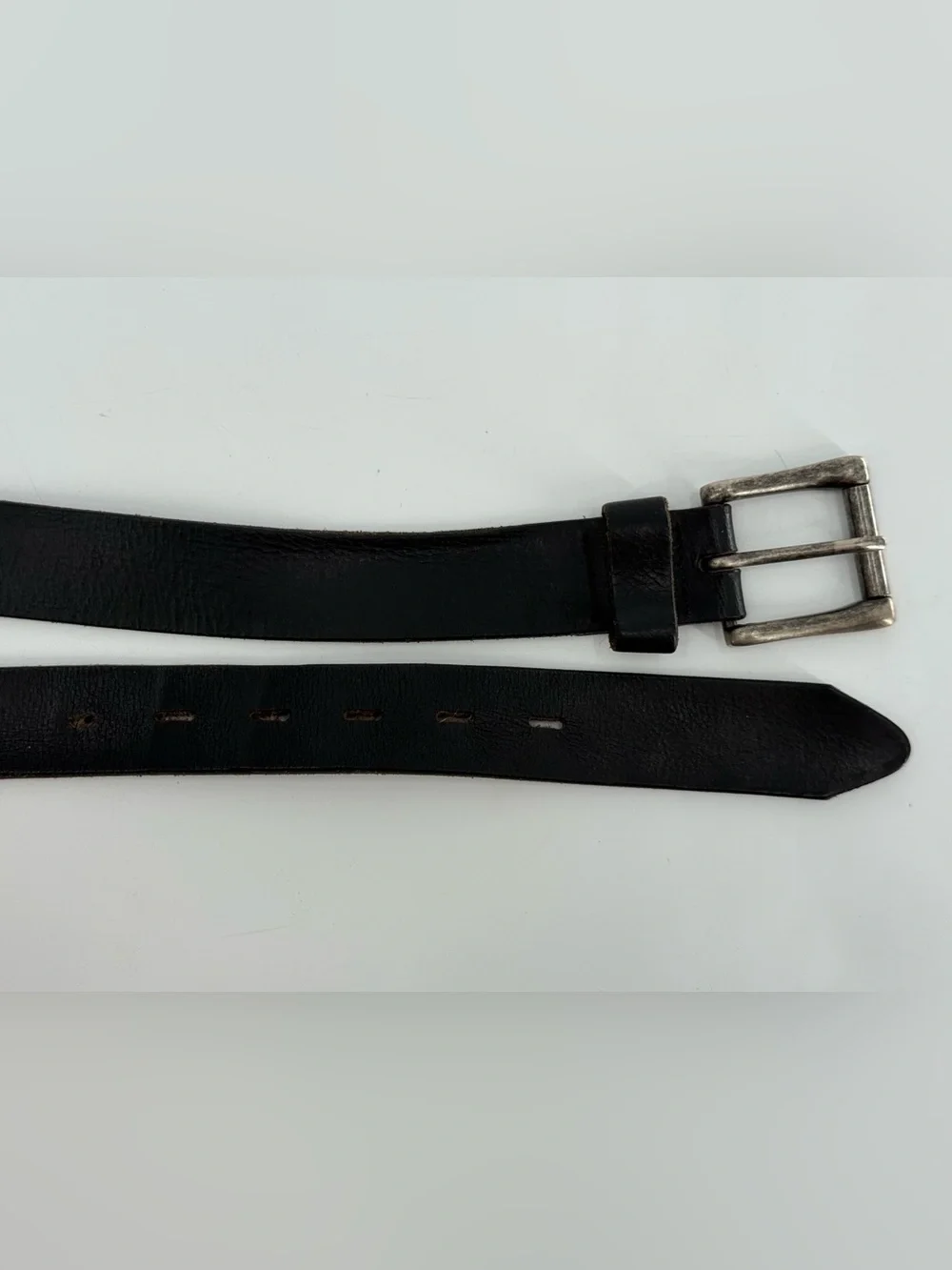 Vintage Casual Black Leather Belt 40
